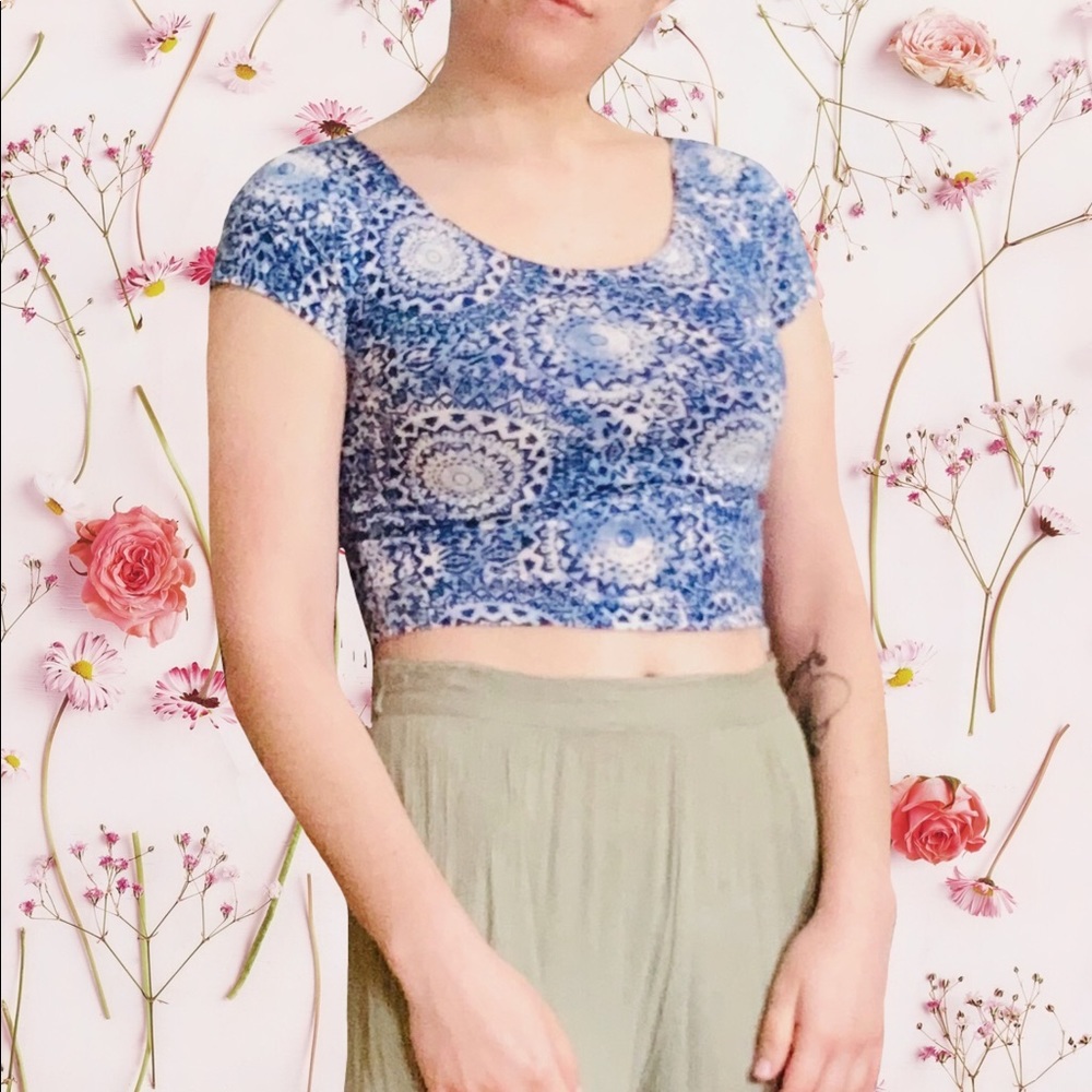 Mandala Print Crop Top